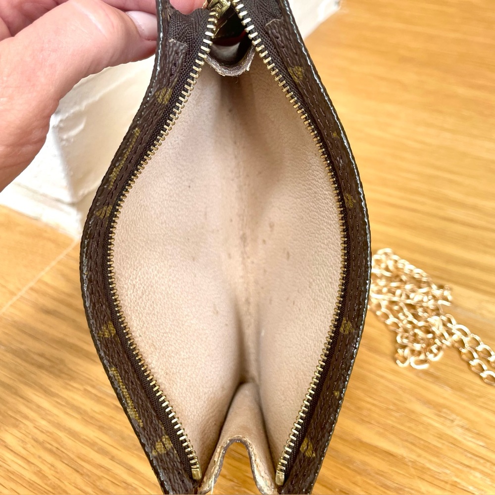 Louis Vuitton Authentic Monogram Petit Bucket Pouch Crossbody - Picture 10 of 11